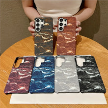 For Magsafe Wireless Charge Case For Samsung Galaxy S26 S25 S24 S23 FE Ultra Plus Carbon Fiber Sea WaveTexture Ultra Thin Cover