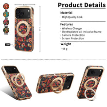 Denior para iPhone 17/16/15/14/13 Plus/Pro/Pro Max Flower Dream Totem Strap ajustável 360 °   Capa de telefone de cortiça com suporte de anel giratório