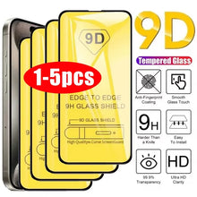 1-5 PEÇAS Película de Vidro Temperado 9D de Cobertura Total para iPhone 17 16 15 11 12 13 14 18 Pro Max 16E Protetor de Tela para iPhone 13 Mini XR XS Max