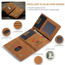 Capa de Couro Magnética Destacável 2 em 1 para iPhone 18 Pro Max 17 Air 16 16E 15 14 13 12 11 com Porta-Cartões e Bolso