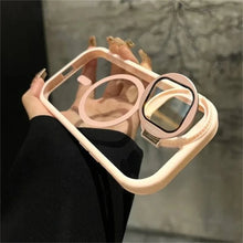 Camera Lens Protection Flip Bracket Stand For Magsafe Magnetic Case for iPhone 15 11 12 13 14 16 17 Pro Max Plus Clear Cover