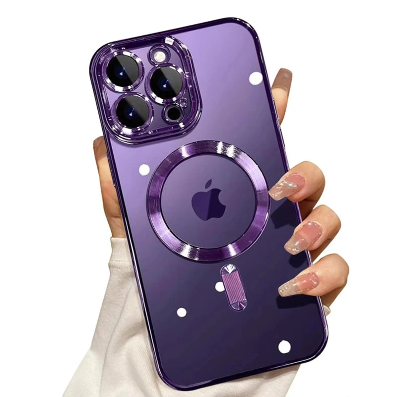 Full Protection Magnetic Wireless Charg Case For Magsafe For iPhone 18 17 16 15 14 13 12 Pro Max Case With Camera Lens Protector