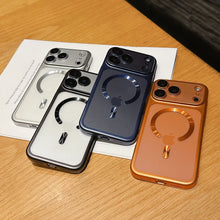 Capa Magnética Fosca Translúcida de Luxo para iPhone 17 Pro Max 17Pro Air, Compatível com Carregamento Sem Fio MagSafe, Capa Protetora