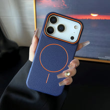 Litchi Pattern For Magsafe Leather Texture Phone Case For iPhone 17 16 15 14 13 12 11 Pro Max Air Plus Magnetic Shockproof Cover