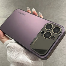 Luxury Mirror Glass Large Window Case for iPhone 17 Air 16 15 14 13 12 11 Pro Max Original AG Matte Shockproof Protective Funda