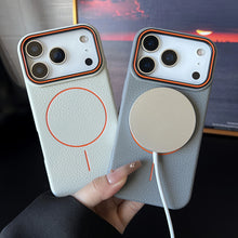 Litchi Pattern For Magsafe Leather Texture Phone Case For iPhone 17 16 15 14 13 12 11 Pro Max Air Plus Magnetic Shockproof Cover