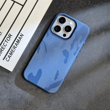 Capa Magnética de Couro Camuflado de Luxo à Prova de Choque para iPhone 17 Pro Max 16 15 14 13 12 com Suporte para Carregamento Sem Fio MagSafe