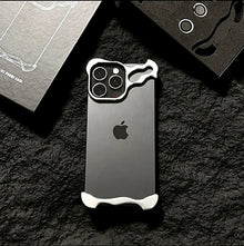 Irregular Metal Bumper Phone Case For iPhone Air 13 14 15 16 17 18 Pro Max Plus Lens Film Protect Bare Aluminum Shockproof Cover