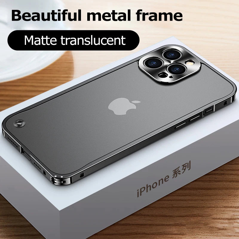 Capas de telefone de metal para iphone 12 13 14 15 16 17 pro max plus capa magnética moldura de alumínio escudo do telefone para iphone 17air 16plus