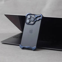 Irregular Metal Bumper Phone Case For iPhone Air 13 14 15 16 17 18 Pro Max Plus Lens Film Protect Bare Aluminum Shockproof Cover