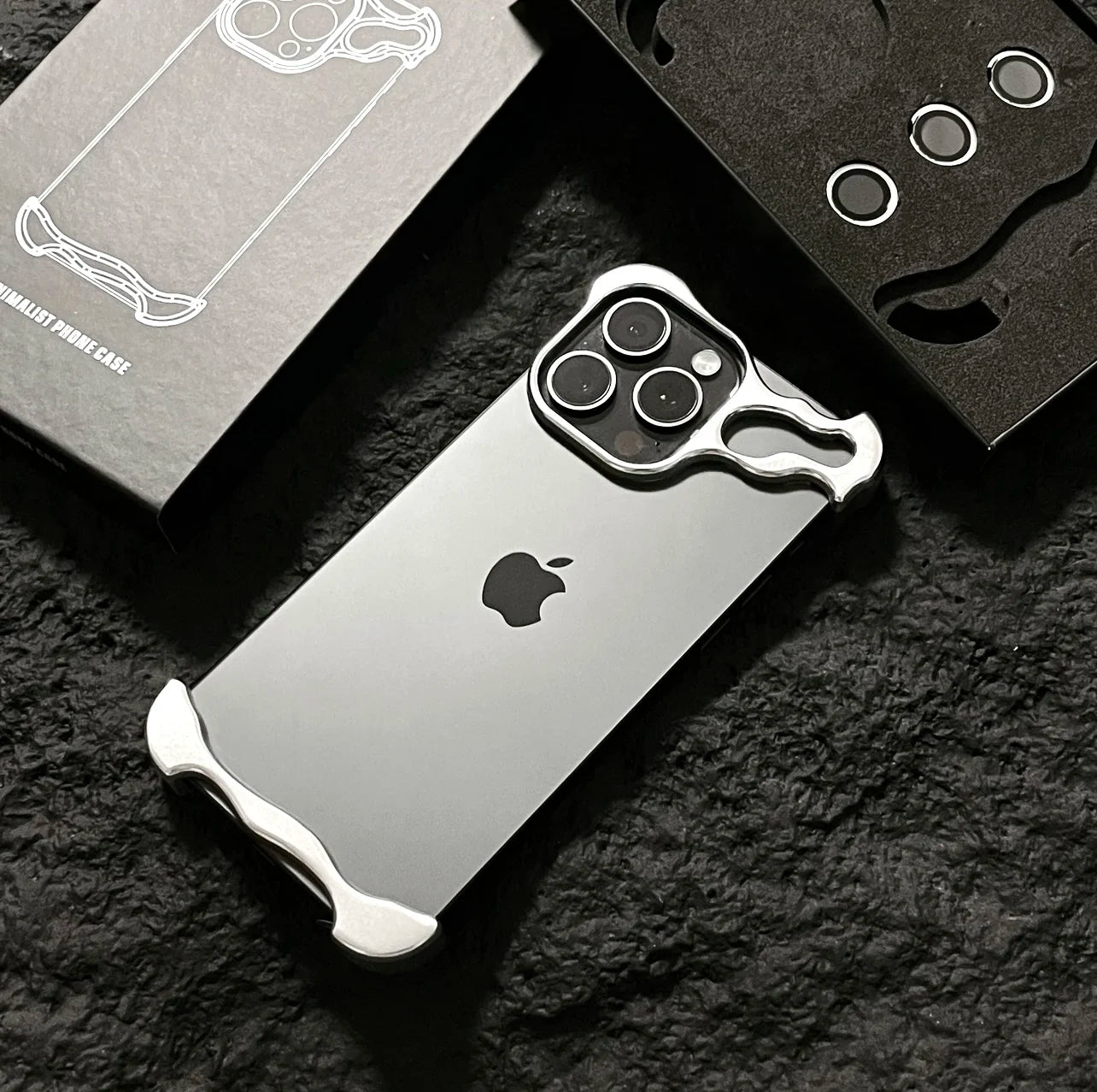 Irregular Metal Bumper Phone Case For iPhone Air 13 14 15 16 17 18 Pro Max Plus Lens Film Protect Bare Aluminum Shockproof Cover
