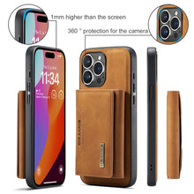 Capa de Couro Magnética Destacável 2 em 1 para iPhone 18 Pro Max 17 Air 16 16E 15 14 13 12 11 com Porta-Cartões e Bolso