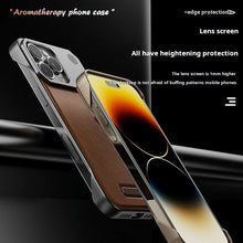 Capa de couro de aromaterapia empresarial para iphone 17 air 16 15 14 plus 13 12 11 pro max para magsafe capa de armadura magnética sem moldura