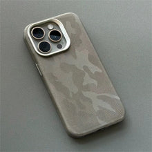 Capa Magnética de Couro Camuflado de Luxo à Prova de Choque para iPhone 17 Pro Max 16 15 14 13 12 com Suporte para Carregamento Sem Fio MagSafe