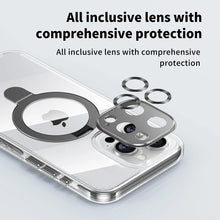 Luxo Bronze e Gold Stand Holder Phone Case, tampa do PC transparente, Magsafe Capa Magnética para iPhone 16, 15, 14, 13, 12 Pro Max, 15, 16 Plus