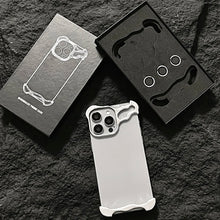 Irregular Metal Bumper Phone Case For iPhone Air 13 14 15 16 17 18 Pro Max Plus Lens Film Protect Bare Aluminum Shockproof Cover