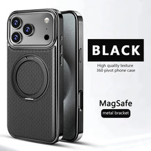 Capa de Celular de Alta Qualidade com Textura 360 e Suporte Magnético Giratório para iPhone 17, 16, 13, 12 Pro Max, 15, 14 Plus, com Anel Magnético e Carregamento Sem Fio