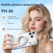 Zoom Magnetic Phone Grip with Fill Light Remote Control Handle Stabilizer Phone Holder for iPhone Android Video Recording Vlog
