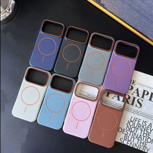 Litchi Pattern For Magsafe Leather Texture Phone Case For iPhone 17 16 15 14 13 12 11 Pro Max Air Plus Magnetic Shockproof Cover