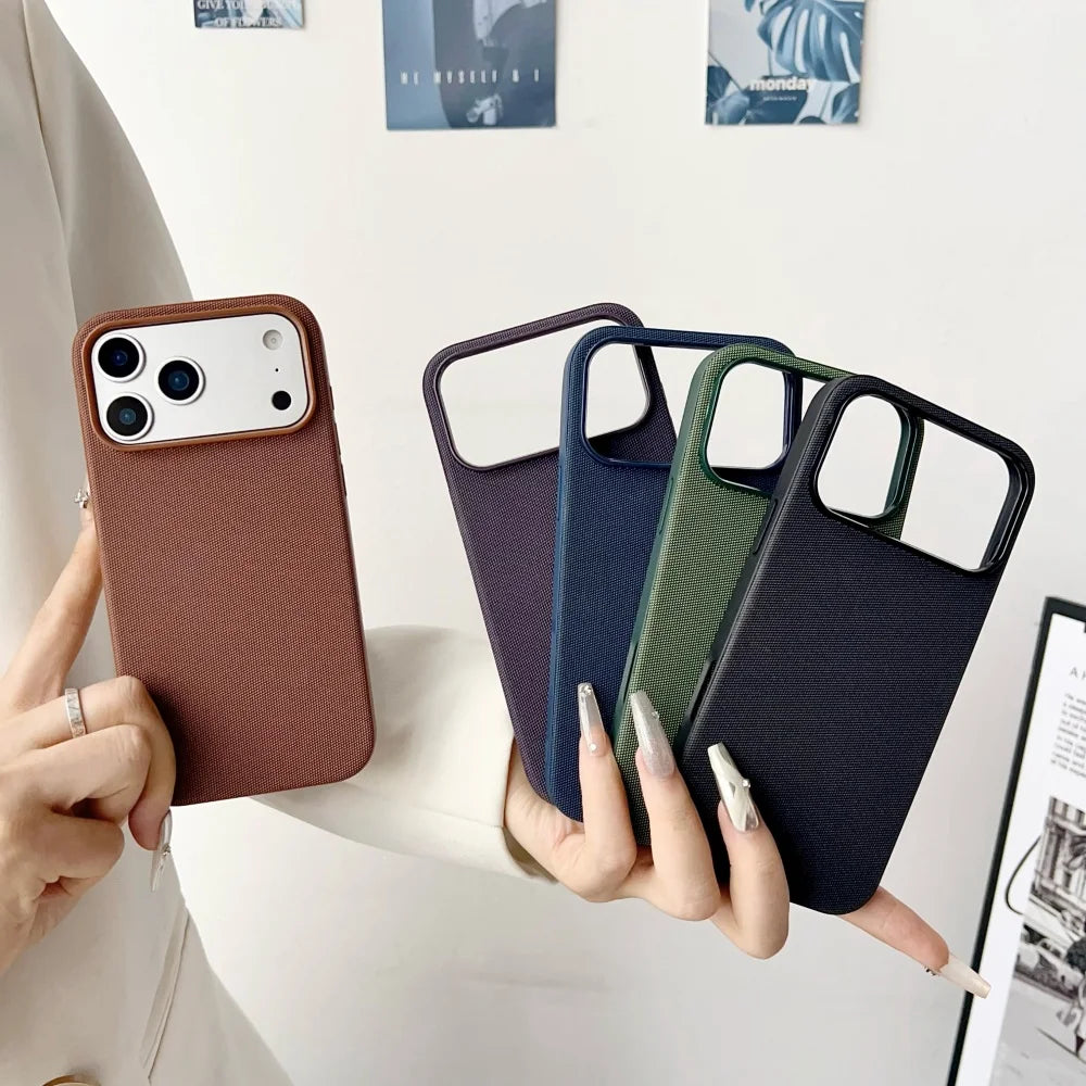 Capa de Tecido Original para iPhone 17 Air 16 15 14 13 Pro Max, Capa Magnética à Prova de Choque Matte para Magsafe