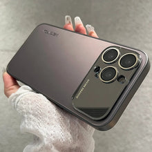 Luxury Mirror Glass Large Window Case for iPhone 17 Air 16 15 14 13 12 11 Pro Max Original AG Matte Shockproof Protective Funda