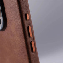 Capa Magnética de Couro Retrô de Luxo para Negócios para iPhone 18 17 Pro Max 16 Plus 15 14 13 com Lente de Liga MagSafe e Carregamento Sem Fio