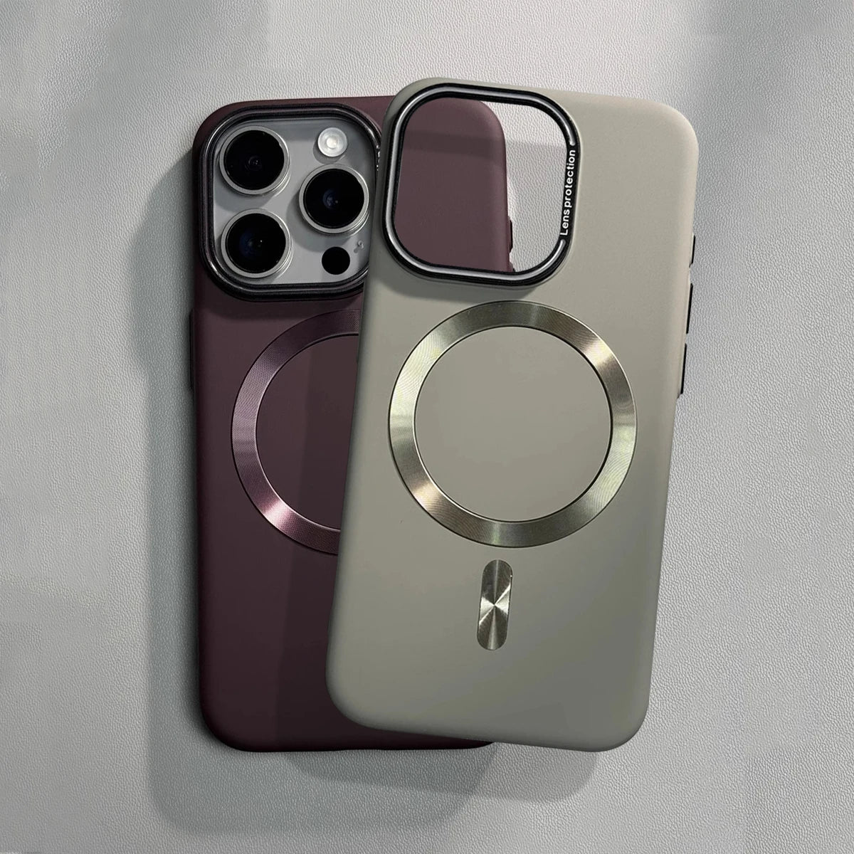 Luxo cor sólida fosco magnético caso de carga sem fio para magsafe para iphone 17 ar 16 15 14 13 12 pro max fino duro pc capa