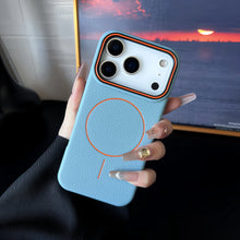 Litchi Pattern For Magsafe Leather Texture Phone Case For iPhone 17 16 15 14 13 12 11 Pro Max Air Plus Magnetic Shockproof Cover