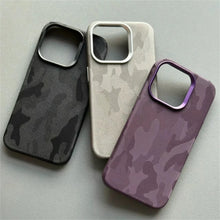 Capa Magnética de Couro Camuflado de Luxo à Prova de Choque para iPhone 17 Pro Max 16 15 14 13 12 com Suporte para Carregamento Sem Fio MagSafe