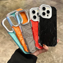 Neve montanha veludo pano tecido caso para iphone 17 ar 16 15 14 plus 13 12 11 pro max à prova de choque couro estético fosco capa