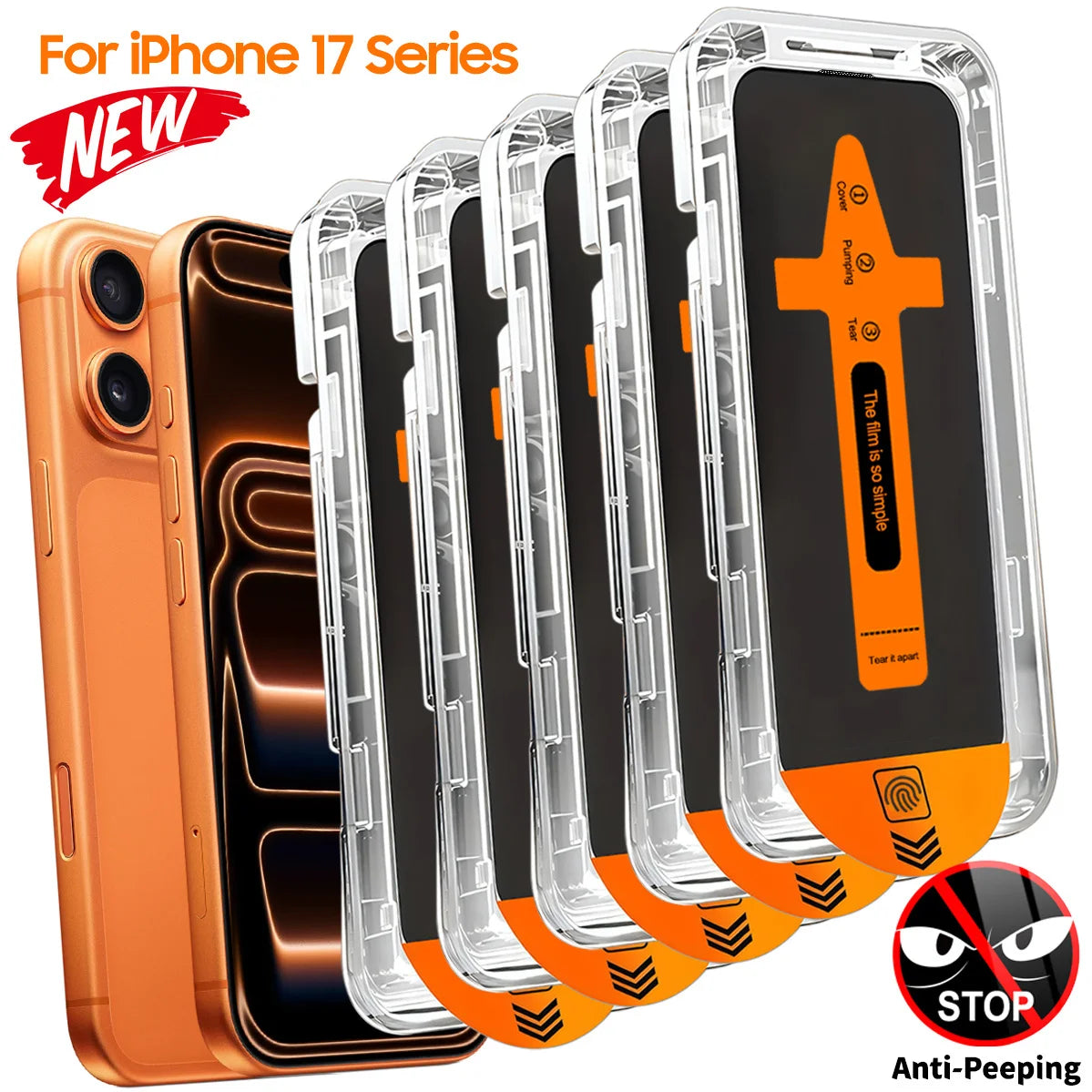 Protetor de Tela de Privacidade para iPhone 17 Pro Max, iPhone 16, 18 Pro Max, 16e, 11, 14, 13, 12, 15 Plus, Air, X, XS, XR - Vidro Temperado Anti-Espião