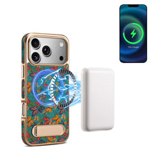 Capa de Celular Magnética com Suporte de Carregamento Sem Fio Denior Air Cork Butterfly Totem, Compatível com iPhone 17/16/15/14/13 Pro Max Plus