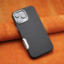 Para magsafe luxo negócios caso de telefone de couro para iphone 16 16pro max 16plus carregamento magnético sem fio fosco capa à prova de choque