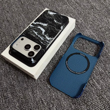 Kevlar Carbon Fiber Sea Wave Pattern PC Magnetic Case For iPhone 17 Air 16 Plus 15 14 13 12 Pro Max For Magsafe Frameless Cover