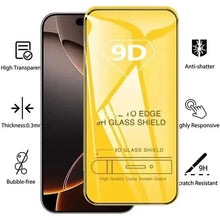 1-5 PEÇAS Película de Vidro Temperado 9D de Cobertura Total para iPhone 17 16 15 11 12 13 14 18 Pro Max 16E Protetor de Tela para iPhone 13 Mini XR XS Max