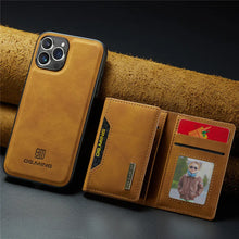 Capa de Couro Magnética Destacável 2 em 1 para iPhone 18 Pro Max 17 Air 16 16E 15 14 13 12 11 com Porta-Cartões e Bolso