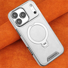 Suporte giratório magnético capa de telefone de couro de luxo para iphone 11 12 13 14 15 16 17 pro max plus carregamento sem fio capa à prova de choque