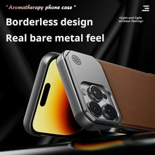 Capa de couro de aromaterapia empresarial para iphone 17 air 16 15 14 plus 13 12 11 pro max para magsafe capa de armadura magnética sem moldura
